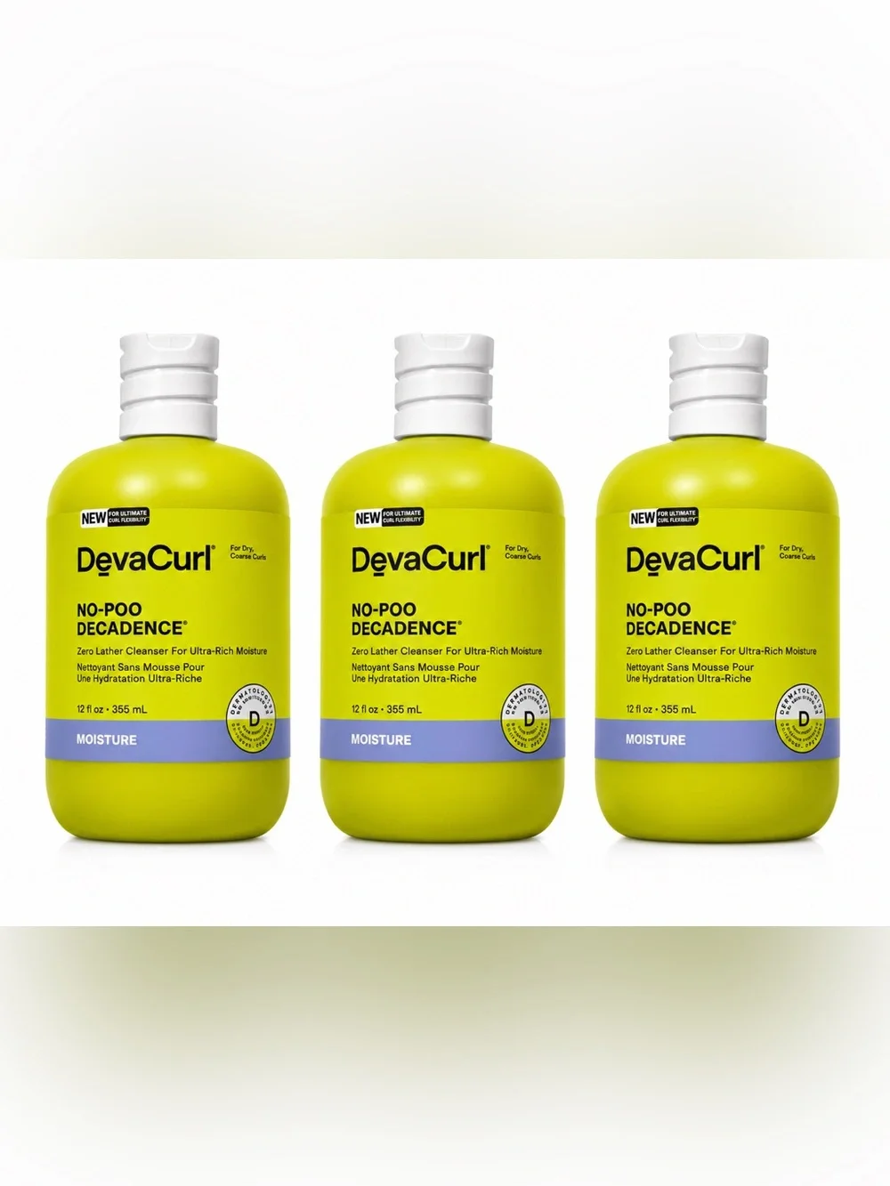 DevaCurl No-Poo Decadence Zero Lather Cleanser 12oz 355ml Lot of 3